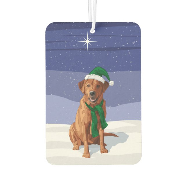 Fox Red Labrador Retriever Christmas Dog Car Air Freshener (Back)