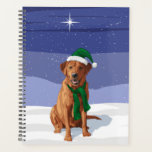 Fox Red Labrador Retriever Christmas Dog Planner<br><div class="desc">Fox Red Labrador Retriever Christmas Dog wearing Santa cap and scarf.</div>