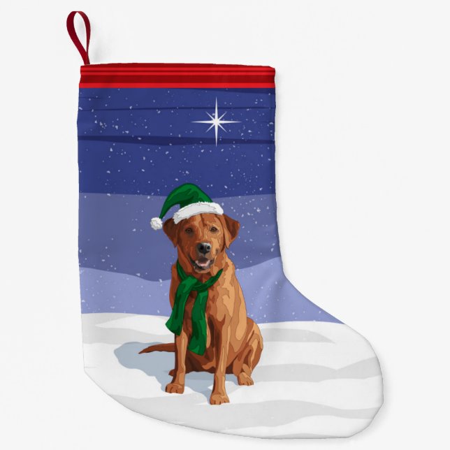 Fox Red Labrador Retriever Christmas Dog Small Christmas Stocking (Front)