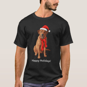 Fox Red Labrador Retriever Christmas Dog T-Shirt