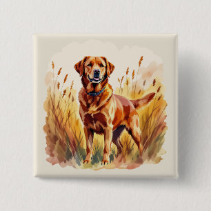 Fox Red Labrador Retriever Dog 15 Cm Square Badge