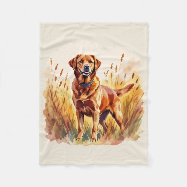 Fox Red Labrador Retriever Dog Fleece Blanket (Front)