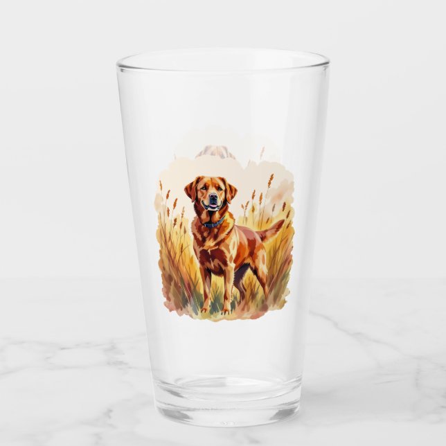 Fox Red Labrador Retriever Dog Glass (Front)