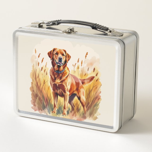 Fox Red Labrador Retriever Dog Metal Lunch Box (Front)