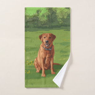 Fox Red Yellow Labrador Retriever Dog Bath Towel Set