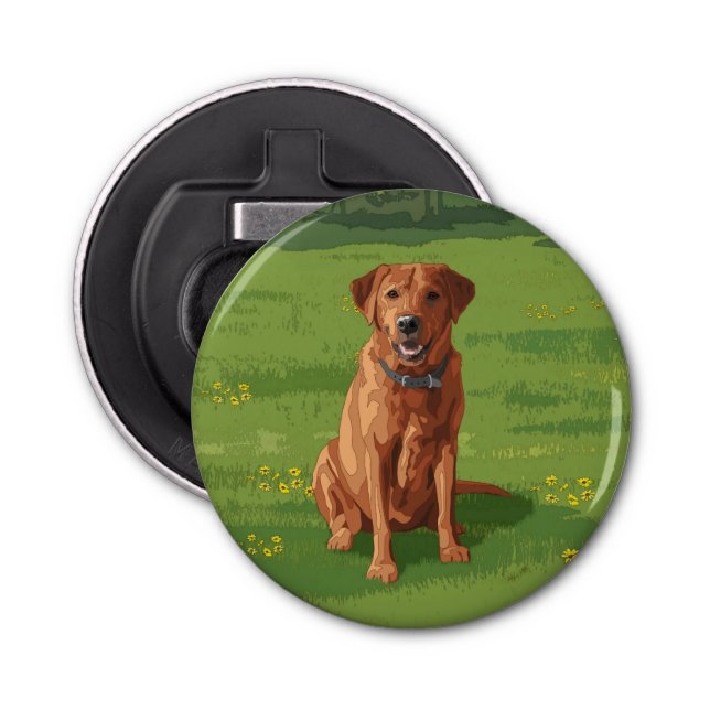 Fox Red Yellow Labrador Retriever Dog Bottle Opener (Front)
