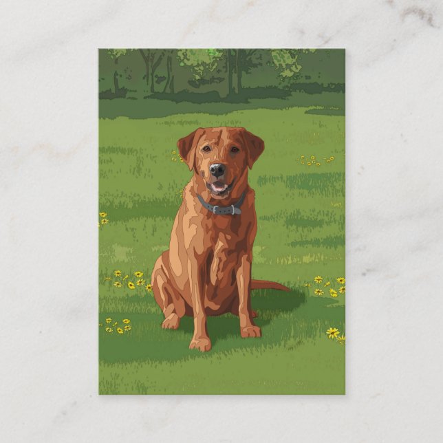 Fox Red Yellow Labrador Retriever Dog Business Card (Front)