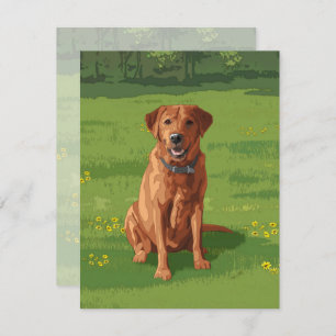 Fox Red Yellow Labrador Retriever Dog Invitation