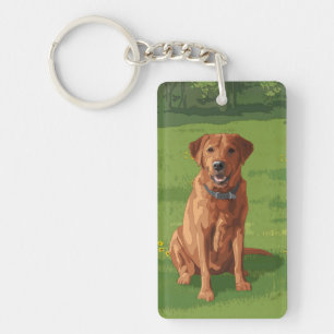 Fox Red Yellow Labrador Retriever Dog Key Ring