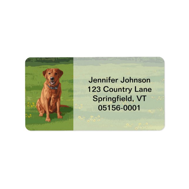 Fox Red Yellow Labrador Retriever Dog Label (Front)