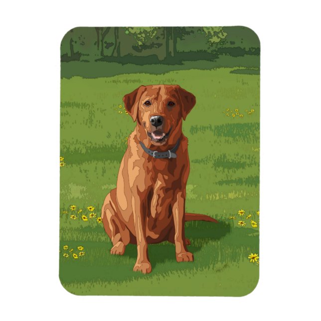 Fox Red Yellow Labrador Retriever Dog Magnet (Vertical)