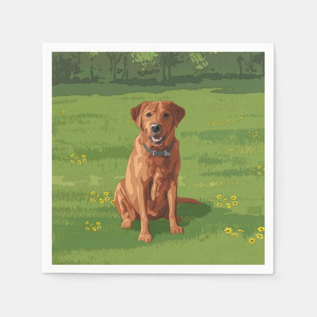 Fox Red Yellow Labrador Retriever Dog Napkin (Front)