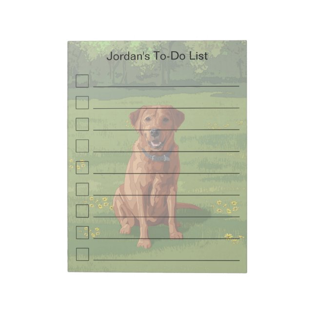 Fox Red Yellow Labrador Retriever Dog Notepad (Rotated)