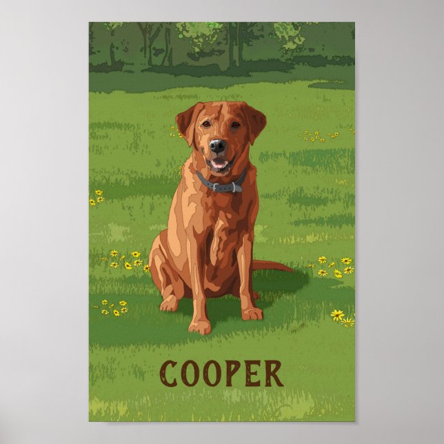 Fox Red Yellow Labrador Retriever Dog Poster (Front)