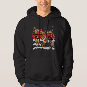 Fox Riding Red Truck Merry Christmas X-mas Ugly Gi Hoodie