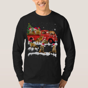 Fox Riding Red Truck Merry Christmas X-mas Ugly Gi T-Shirt