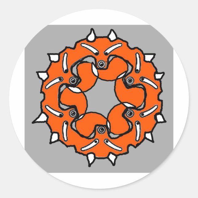 Fox ring gear classic round sticker (Front)