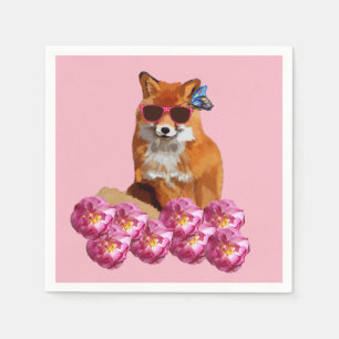 Fox & roses Paper Napkins