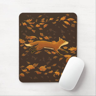 Fox Running Through Fall Mouse Mat