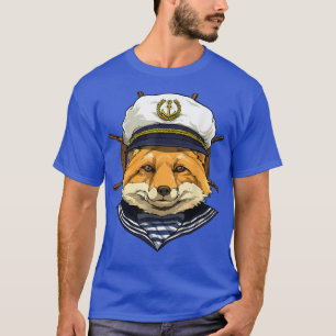 Fox Sailor Boat Captain Wildlife Fox Forest  T-Shirt