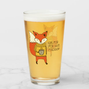 Fox Sake custom text pint glass