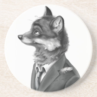 Fox Sandstone Drink Coaster (Profile)