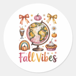 Fox Shirt Country Pumpkin Classic Round Sticker