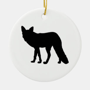 Fox Silhouette Ceramic Tree Decoration
