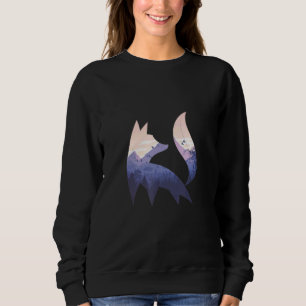 Fox silhouette forest nature animal red fox forest sweatshirt