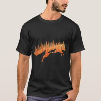 Fox silhouette fox forest hunter T-Shirt