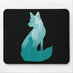 Fox Silhouette In The Forest Animal Hunter Hunting Mouse Mat