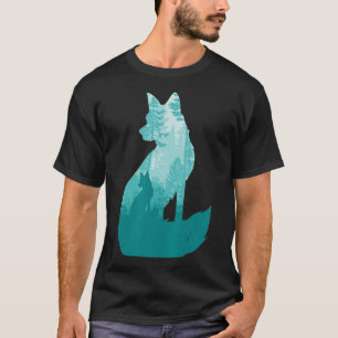 Fox Silhouette in the Forest Animal Hunter Hunting T-Shirt