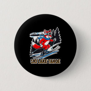 Fox skiing alpine ski adventure lake tahoe 6 cm round badge