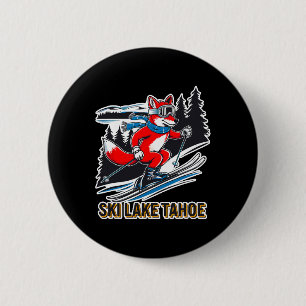Fox Skiing Alpine Ski Adventure Lake Tahoe Califor 6 Cm Round Badge