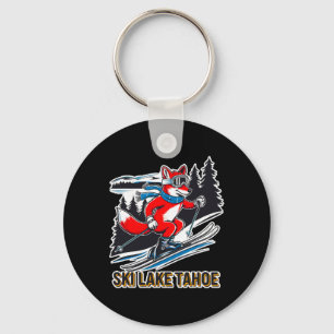 Fox Skiing Alpine Ski Adventure Lake Tahoe Califor Key Ring