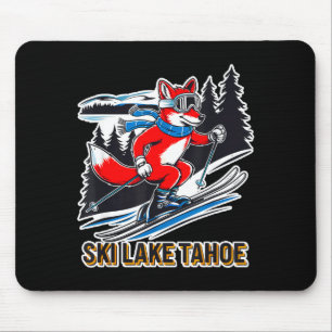 Fox skiing alpine ski adventure lake tahoe mouse mat