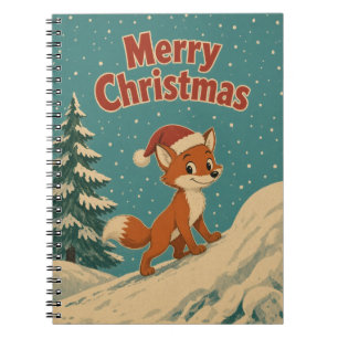 Fox Snow Bank Animal Christmas Notebook
