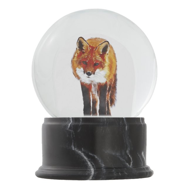 fox snow globe, fox winter gift snow globe (Front)