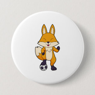 Fox Soccer player Soccer 7.5 Cm Round Badge