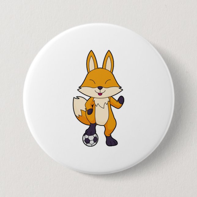 Fox Soccer player Soccer 7.5 Cm Round Badge (Front)