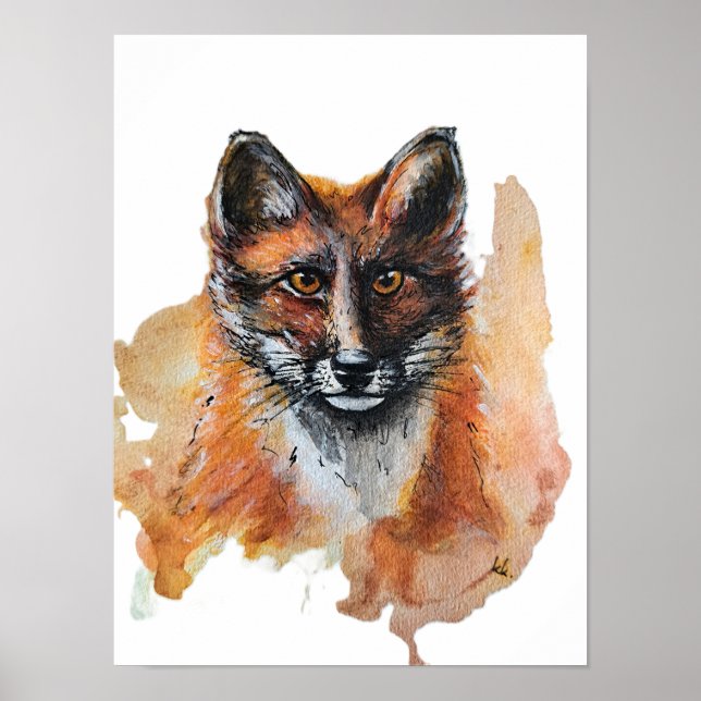 Fox – Spirit Animal, Watercolor Totem Joga Guide A Poster (Front)
