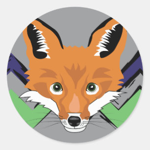 Fox Stamps Classic Round Sticker