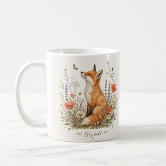 Fox Stay Wild Wildflowers Mug