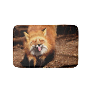 Fox Sticking It's Tongue Out Bath Mat