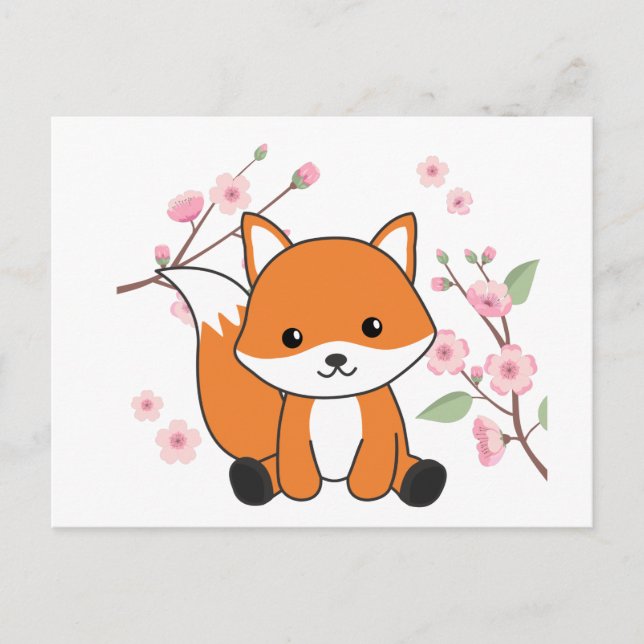 Fox Sweet Animals For Kawaii Foxes Postcard (Front)