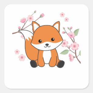 Fox Sweet Animals For Kawaii Foxes Square Sticker