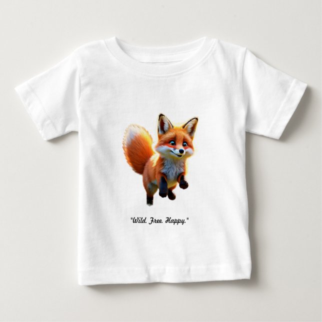 "Fox Tail Frolic" Baby T-Shirt (Front)