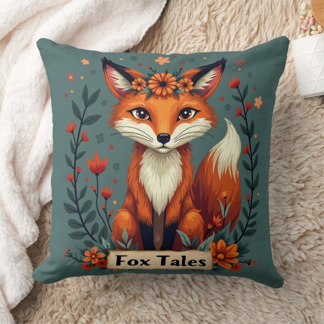 Fox Tales Boho Woodland Animal Cushion (Blanket)