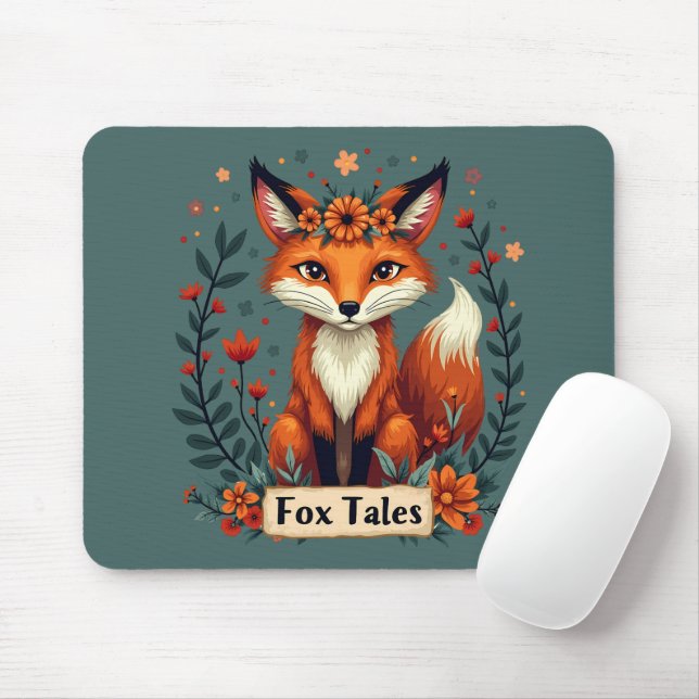 Fox Tales Boho Woodland Animal Mouse Mat (With Mouse)