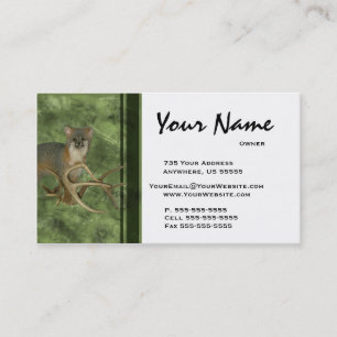 Fox Taxidermy Business Cards ~ Green